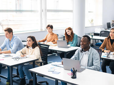 Adults in a classroom